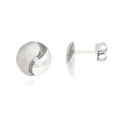 Zilveren oorbellen met PK (H) Diamanten