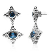 Zilveren oorbellen met Londen-blauwe topaasstenen (Dallas Prince Designs)