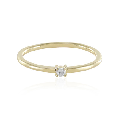 Gouden ring met een Loepzuivere (F) Diamant