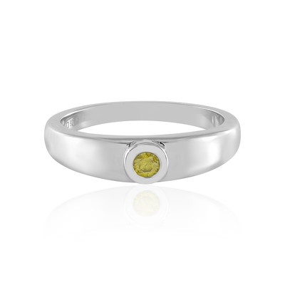 Zilveren ring met een I3 Gele Diamant