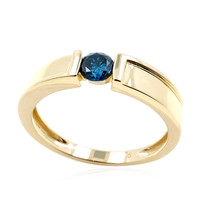 Gouden ring met een blauwe SI2 diamant