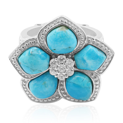 Zilveren ring met Blauwe Kingman Mohave Turkooisen (Dallas Prince Designs)