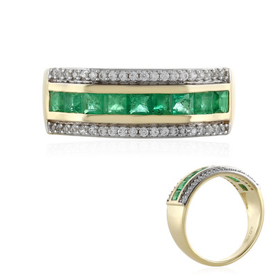 Gouden ring met Zambia-smaragdstenen (Adela Gold)