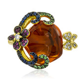 Gouden ring met een Mexicaanse vuur opaal (AMAYANI)