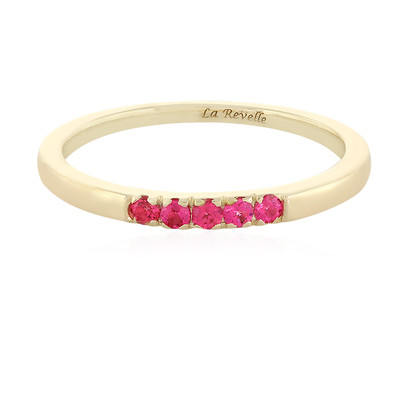 Gouden ring met roze spinelstenen (La Revelle)