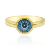 Gouden ring met een Londen-blauwe topaas (Glenn Lehrer)