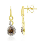 Gouden oorbellen met SI1 Argyle Cognac Diamanten (Mark Tremonti)