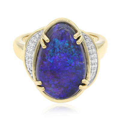 Gouden ring met een Lightning Ridge Zwarte Opaal