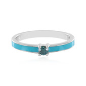 Zilveren ring met een I4 Blauwe Diamant