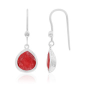 Zilveren oorbellen met Rode Jades