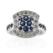 Zilveren ring met blauwe saffieren (Annette classic)