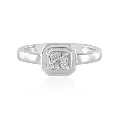 Zilveren ring met een I2 (J) Diamant