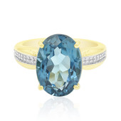 Gouden ring met een Londen-blauwe topaas (Tenner Diniz)