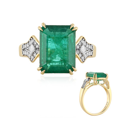 Gouden ring met een AAA Zambia smaragd (D'vyere)