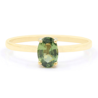 Gouden ring met een groene saffier