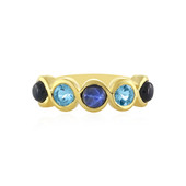 Zilveren ring met blauwe ster saffieren