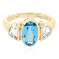 Gouden ring met een Zwitsers-blauwe topaas (La Revelle)