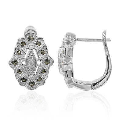 Zilveren oorbellen met I2 (J) Diamanten (Annette classic)