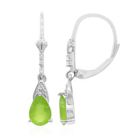Zilveren oorbellen met Braziliaanse Groene Opalen