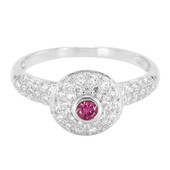 Zilveren ring met een roze toermalijn