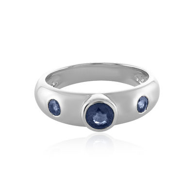 Zilveren ring met blauwe saffier-3575YK Juwelo sieraden