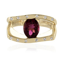 Gouden ring met een AAA roze toermalijn (de Melo)