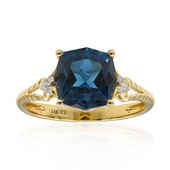 Gouden ring met een Londen-blauwe topaas (CIRARI)