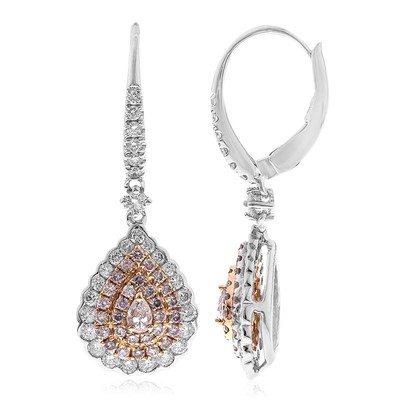 Gouden oorbellen met roze SI diamanten (CIRARI)