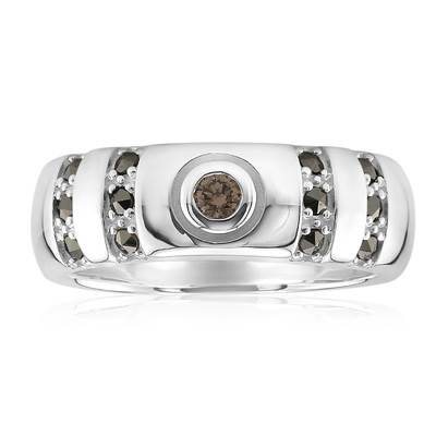 Zilveren ring met een SI1 Argyle Rose De France Diamant (Annette classic)