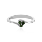 Zilveren ring met I4 Groene Diamanten