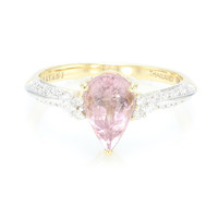 Gouden ring met een roze koper toermalijn (AMAYANI)