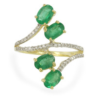 Zilveren ring met Bahia-smaragden