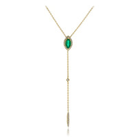 Gouden halsketting met een AAA Zambia smaragd (CIRARI)