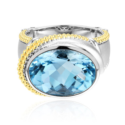 Zilveren ring met een hemel-blauwe topaas (Dallas Prince Designs)
