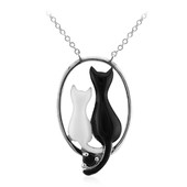 Zilveren halsketting met een zwarte onyx