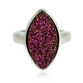 Zilveren ring met een Roze Glitter Agaat