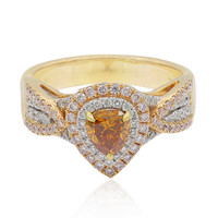Gouden ring met een oranje diamant (CIRARI)