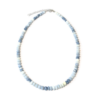 Zilveren halsketting met blauwe opalen