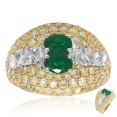 Gouden ring met Colombiaanse smaragden (CIRARI)