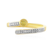 Zilveren ring met een I4 Gele Diamant