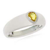 Zilveren ring met een gele saffier