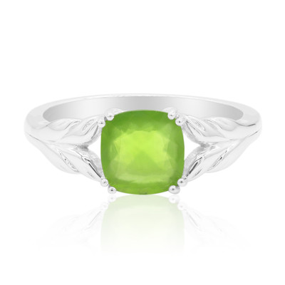 Zilveren ring met een Braziliaanse Groene Opaal