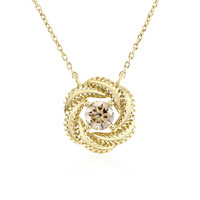 Gouden halsketting met een I1 Champagne diamant  (Ornaments by de Melo)