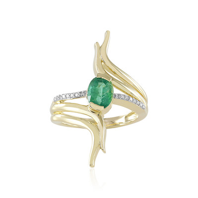 Gouden ring met een Zambia-smaragd (de Melo)
