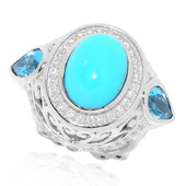 Zilveren ring met een Sleepy Beauty Turkoois (Dallas Prince Designs)