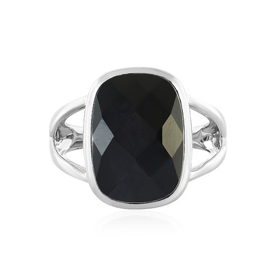 Zilveren ring met een zwarte onyx