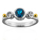 Zilveren ring met een Londen-blauwe topaas (Granulieren)