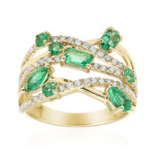 Gouden ring met een AAA Zambia smaragd (CIRARI)