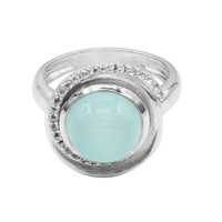 Zilveren ring met een Aqua Chalcedoon