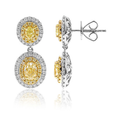 Gouden oorbellen met gele SI1 diamanten (CIRARI)